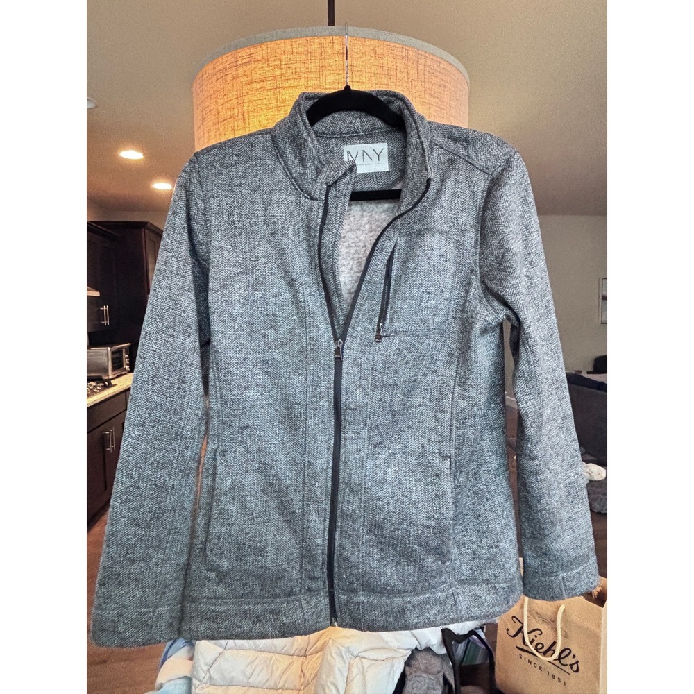 Marc New York‎ Andrew Marc Gray Herringbone Fleece Lined Jacket Full Zip
